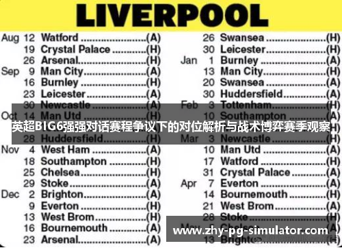 英超BIG6强强对话赛程争议下的对位解析与战术博弈赛季观察